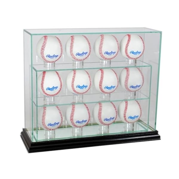 Perfect Cases Perfect Cases 12UPBSB-B 12 Baseball Upright Display Case; Black 12UPBSB-B - main